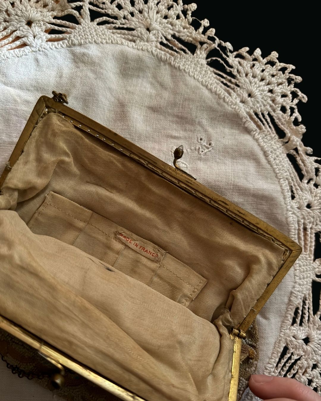 Embroidered and Beaded French Purse